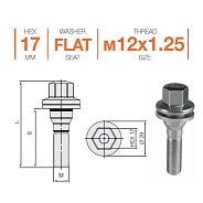 Болт M12x1.25 S55 H17 Zn п/шайба Ellis B17AWR55ST21