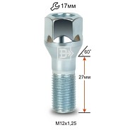 Болт M12x1.25 S27 H17 Zn конус Вектор 072105 L