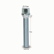 Болт M14x1.25 S75 H17 Zn конус Вектор 077295 Z